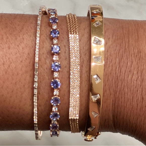 Anne Sisteron pavé diamond bracelet 14K Rose Gold, Multi-Chain - Picture 9 of 11